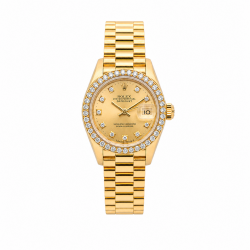 Rolex Datejust 26MM 69178 18K Yellow Gold Factory Diamond Watch